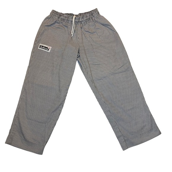 Chefwear Houndstooth Checkered Chef Pants Drawstring Waist Comfort Casual - Picture 1 of 6